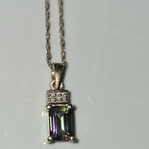 10kt Mystic Topaz Charm  Necklace